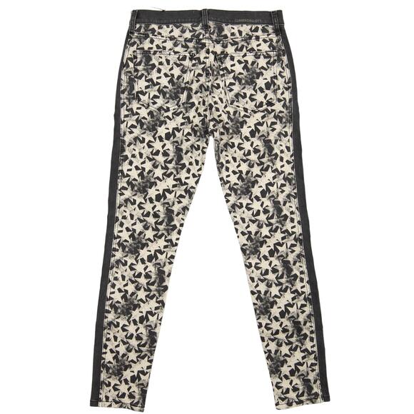 Current/Elliott Black Star Printed High Rise The Ankle Skinny Jeans Size 27 - Picture 2 of 7